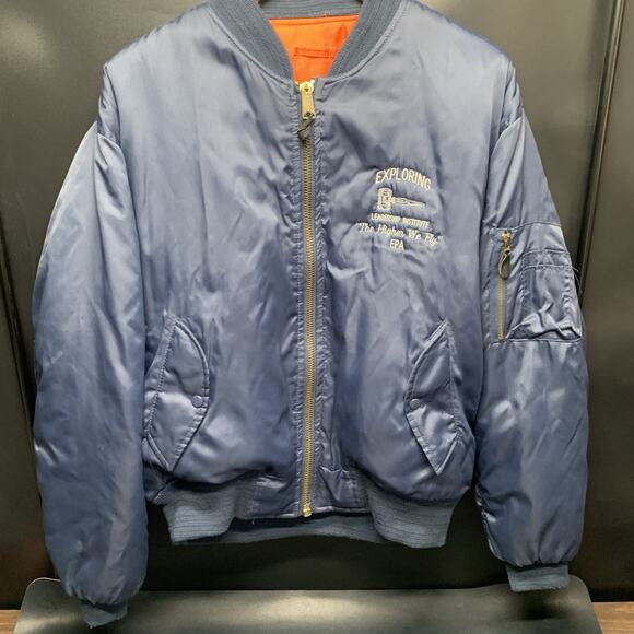 Vintage Flyer’s Man Intermediate Bomber Jacket Alpha MA-1 Reversible Men XL. PP - Picture 1 of 14
